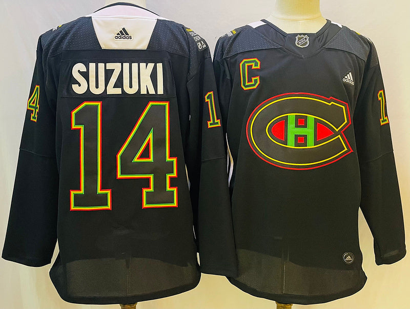 Men's Montreal Canadiens Nick Suzuki #14 Black Player jersey