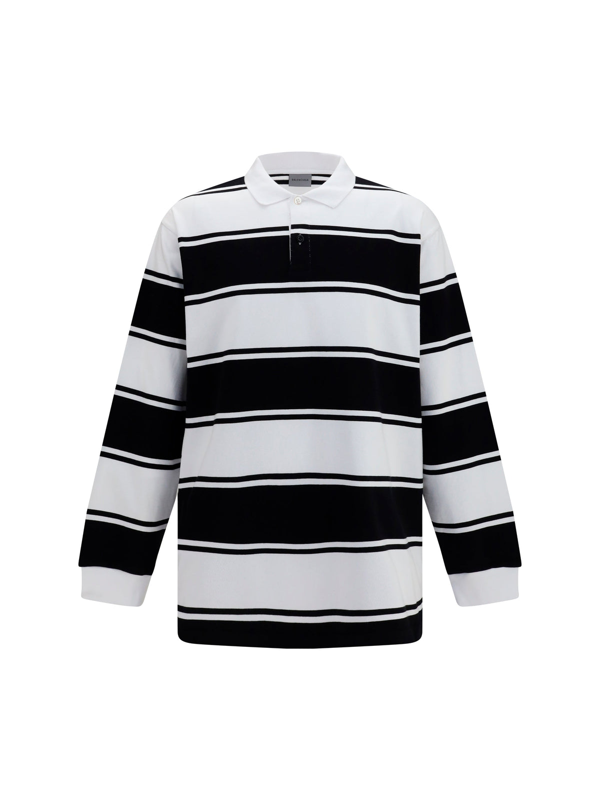 Balenciaga Men Striped Long-Sleeve Polo