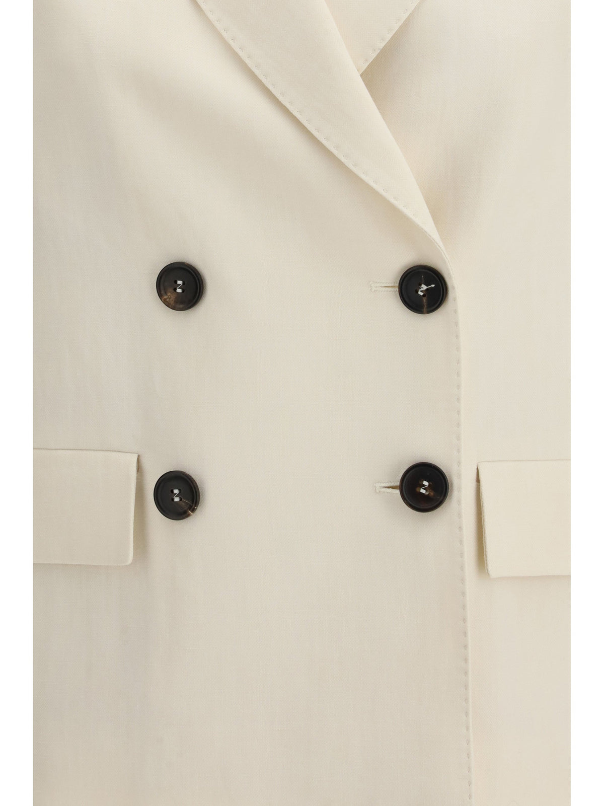 Brunello Cucinelli Women Fluid Twill Jacket In Viscose And Linen With Monile