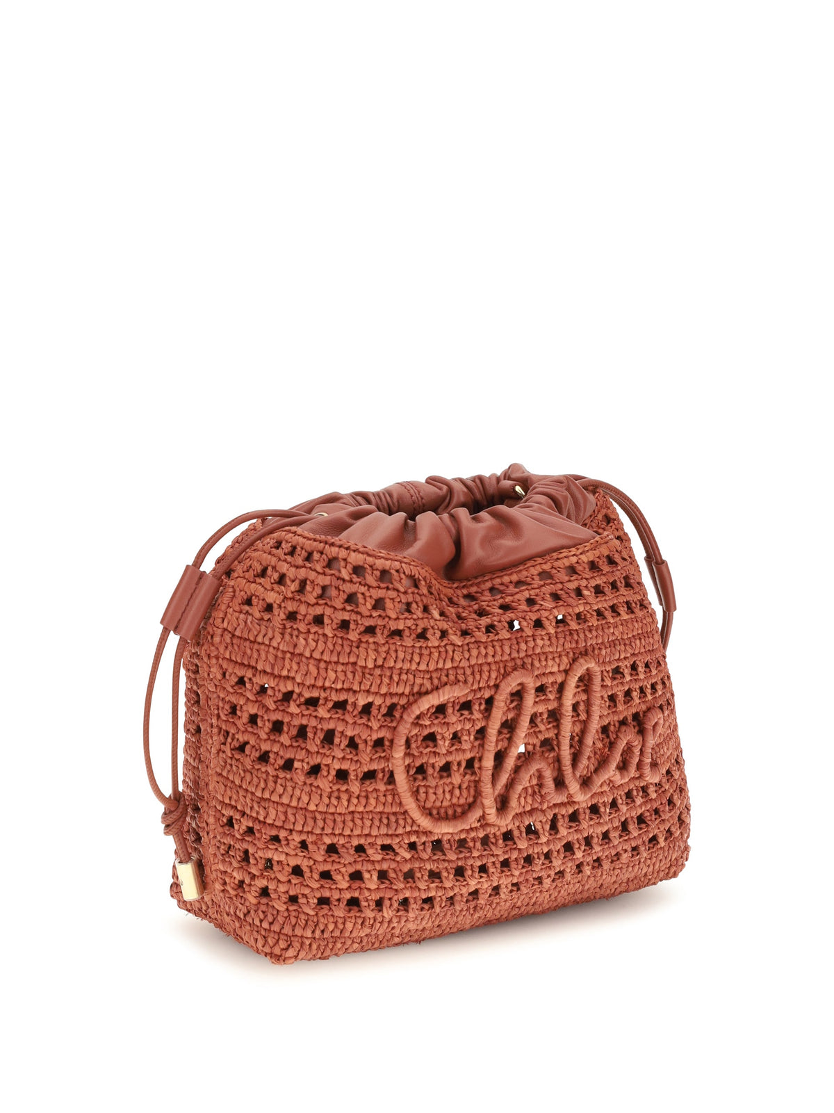Chloé Women Raffia Drawstring Shoulder Bag
