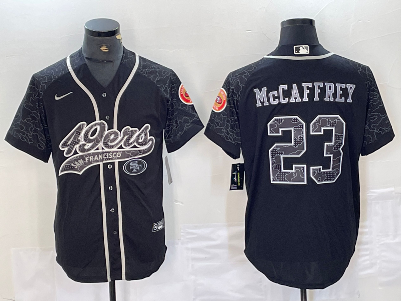 Men's San Francisco 49ers Christian McCaffrey #23 Black RFLCTV Limited jersey Joint Edition