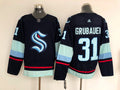 Men's Seattle Kraken  Philipp Grubauer #31 Navy Home Breakaway Player jersey
