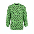 BALENCIAGA OVERSIZED EMERALD GREEN LOGO KNIT SWEATER - SIZE XS