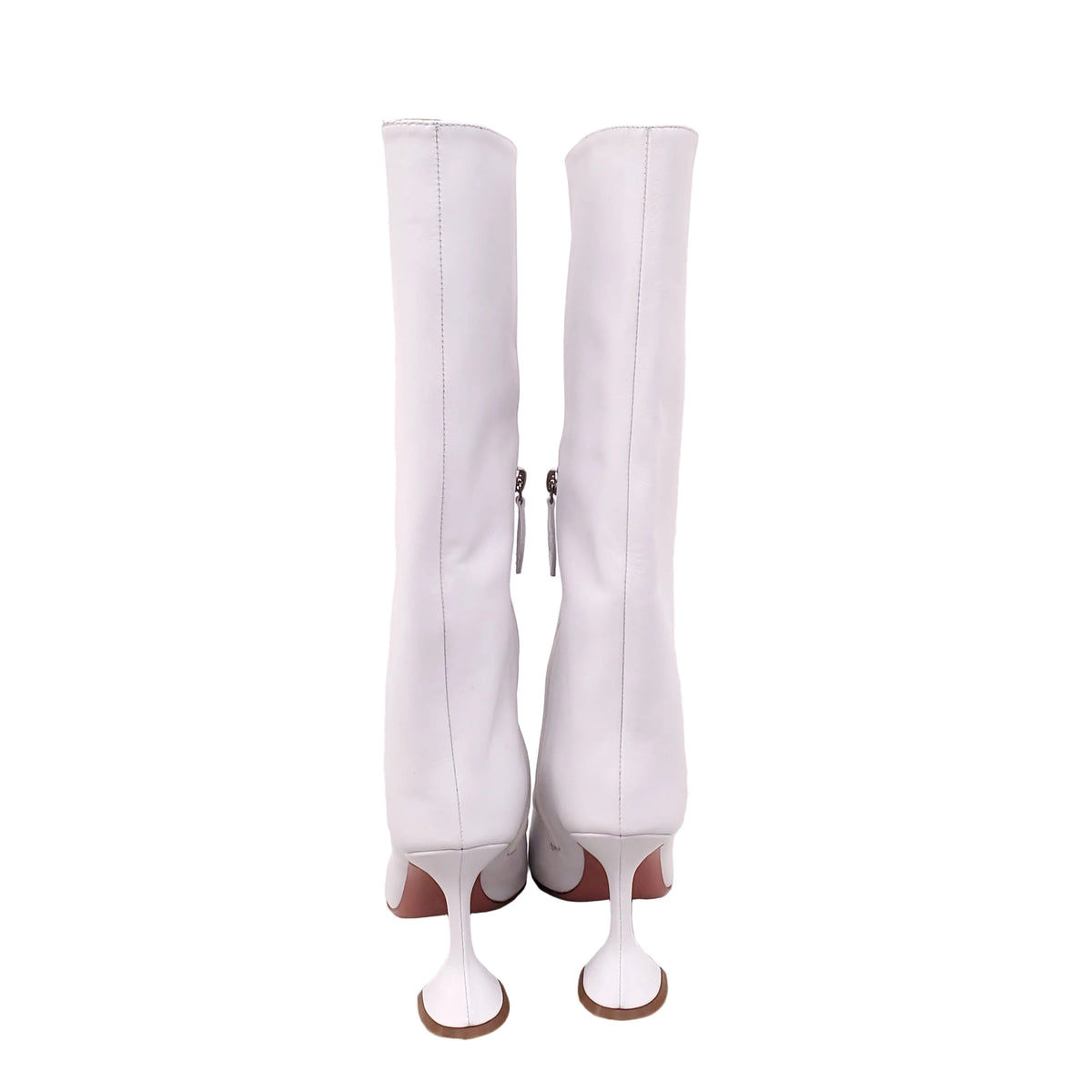 AMINA MAUDDI RAIN WHITE LEATHER BOOTS - SIZE 37.5