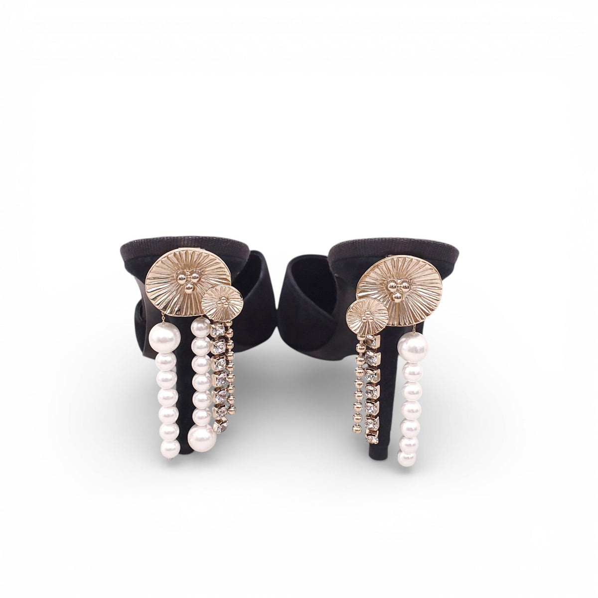 MAGDA BUTRYM SUEDE MULES WITH PEARL DETAIL - SIZE 37