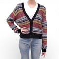 SAINT LAURENT MULTICOLOUR KNIT CARDIGAN - SIZE L