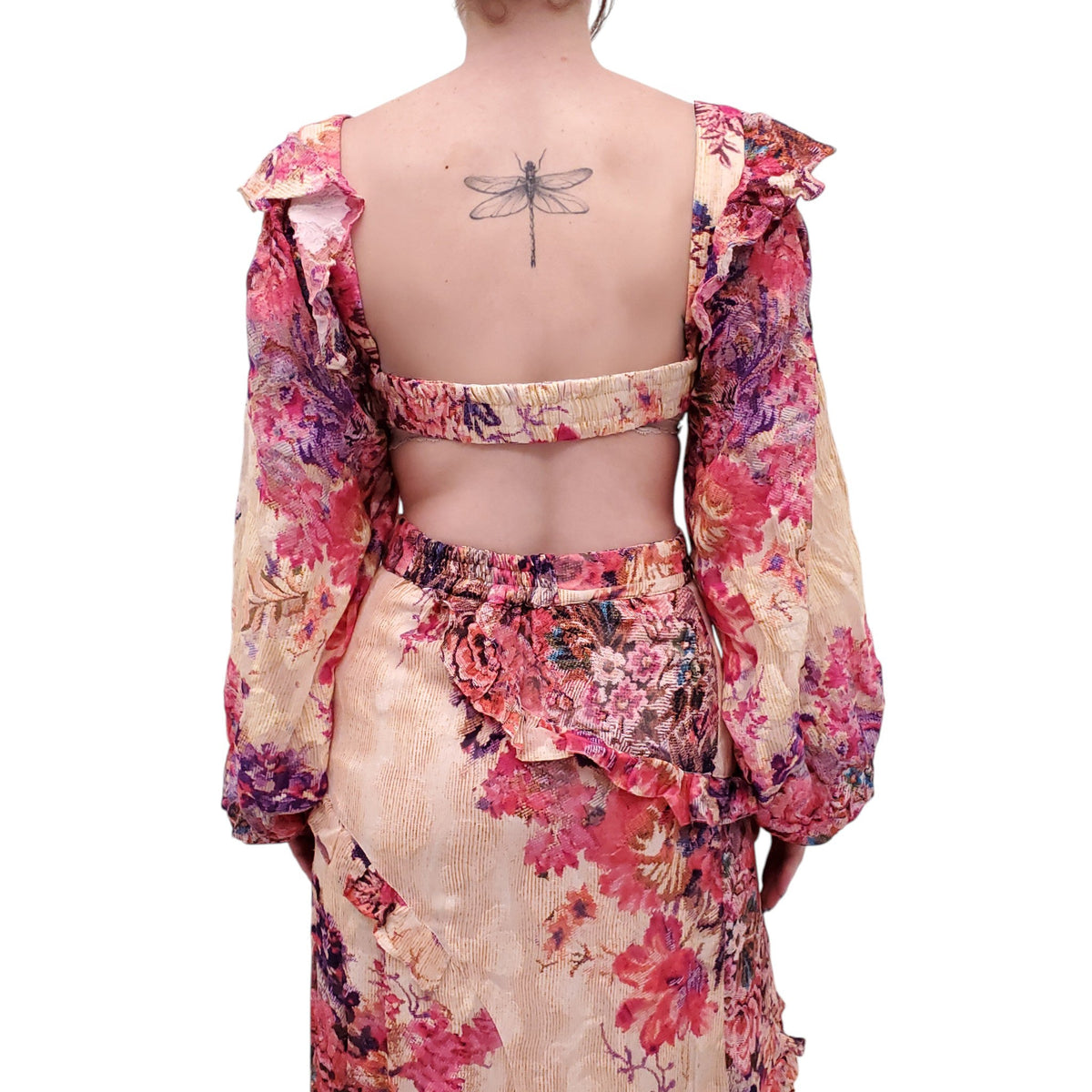 HEMANT & NANDITA FLORAL PRINT SKIRT SET - SIZE M