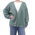 THE ELDER STATESMAN GREEN OVERSIZED CASHMERE BLEND CARDIGAN - SIZE S (OVERSIZED)
