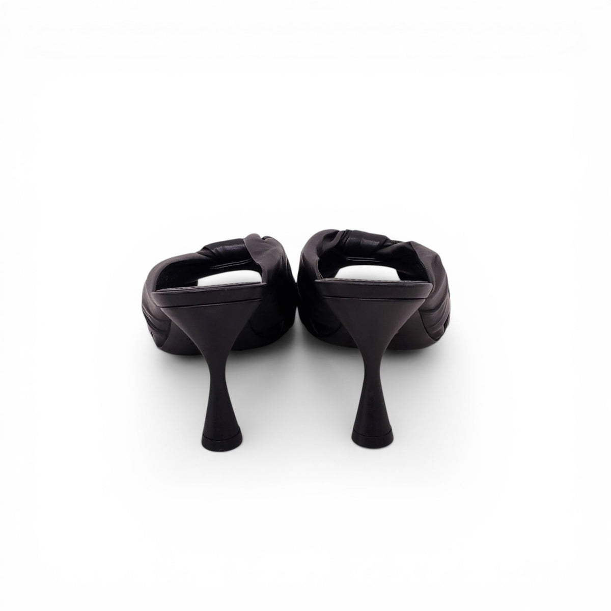 BALENCIAGA BLACK 'DRAPY' BRAIDED MULES - SIZE 36