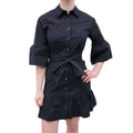 VERONICA BEARD BLACK COTTON DRESS WITH TIE - SIZE 4