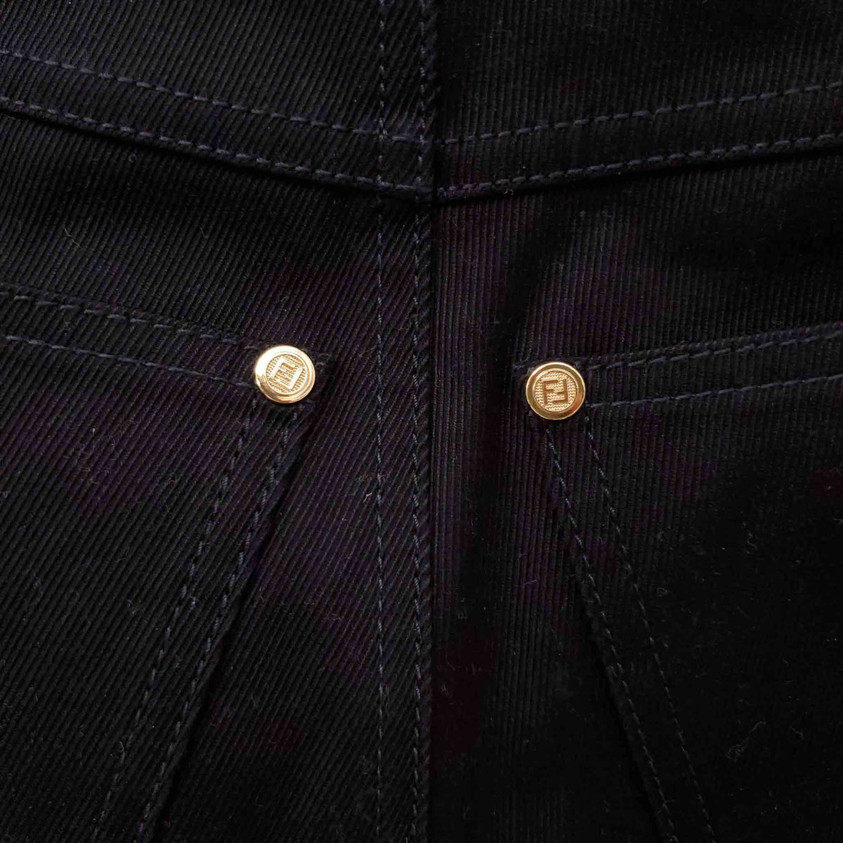 FENDI BLACK LOGO JEANS - SIZE 36
