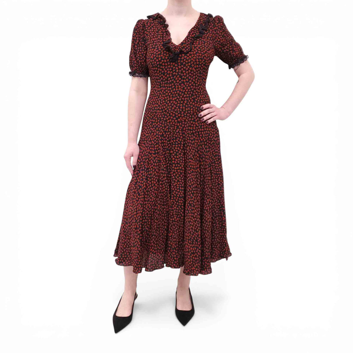 REFORMATION FLORAL LONG DRESS - SIZE 8