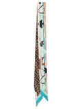 Fendi Women Bandeau In Seta Stampata Azzurra