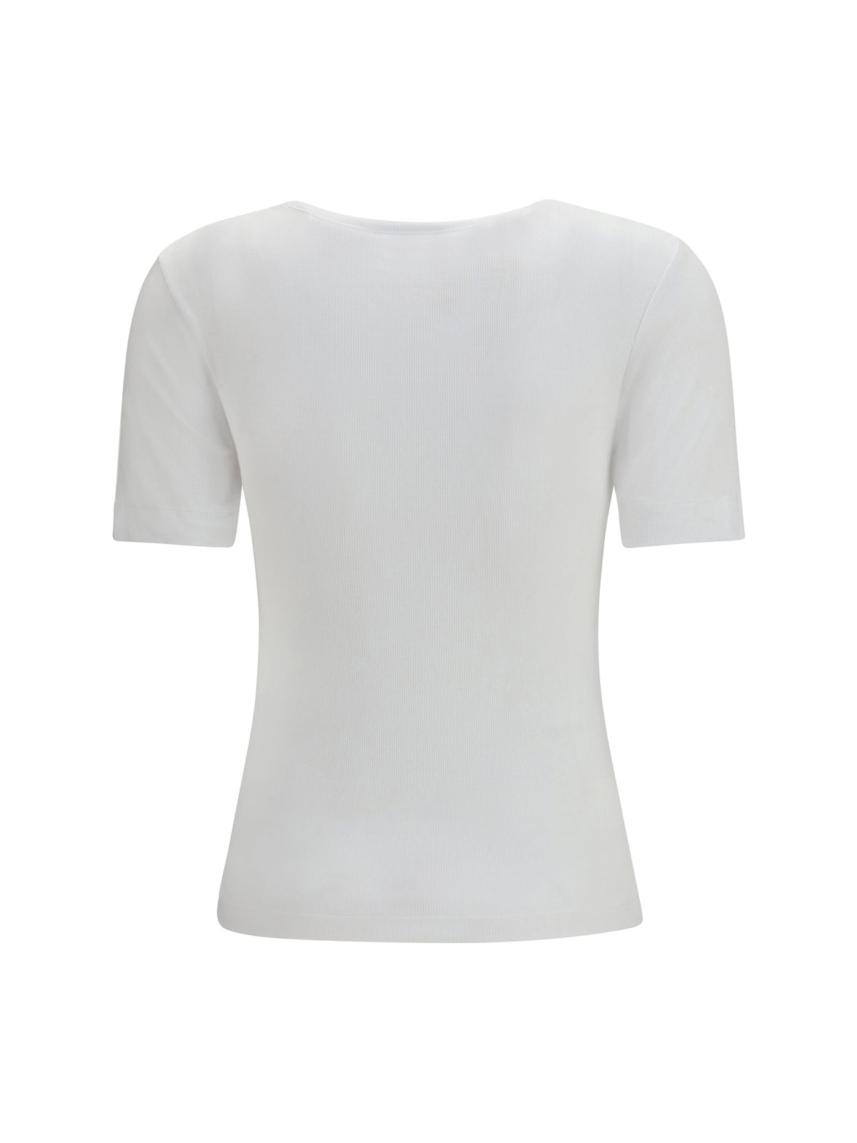 Ganni Women Ribbed Cotton T-Shirt