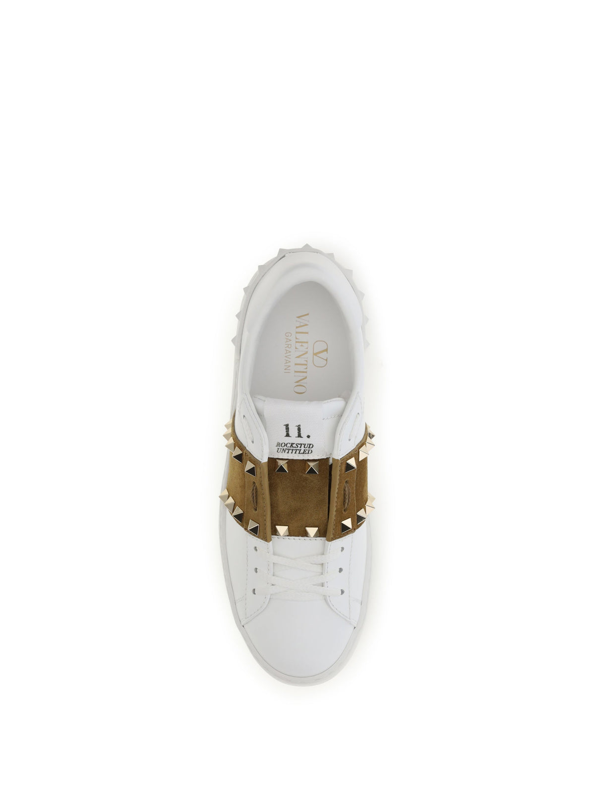 Valentino Garavani Women Rockstud Untitled Sneakers With Suede Band