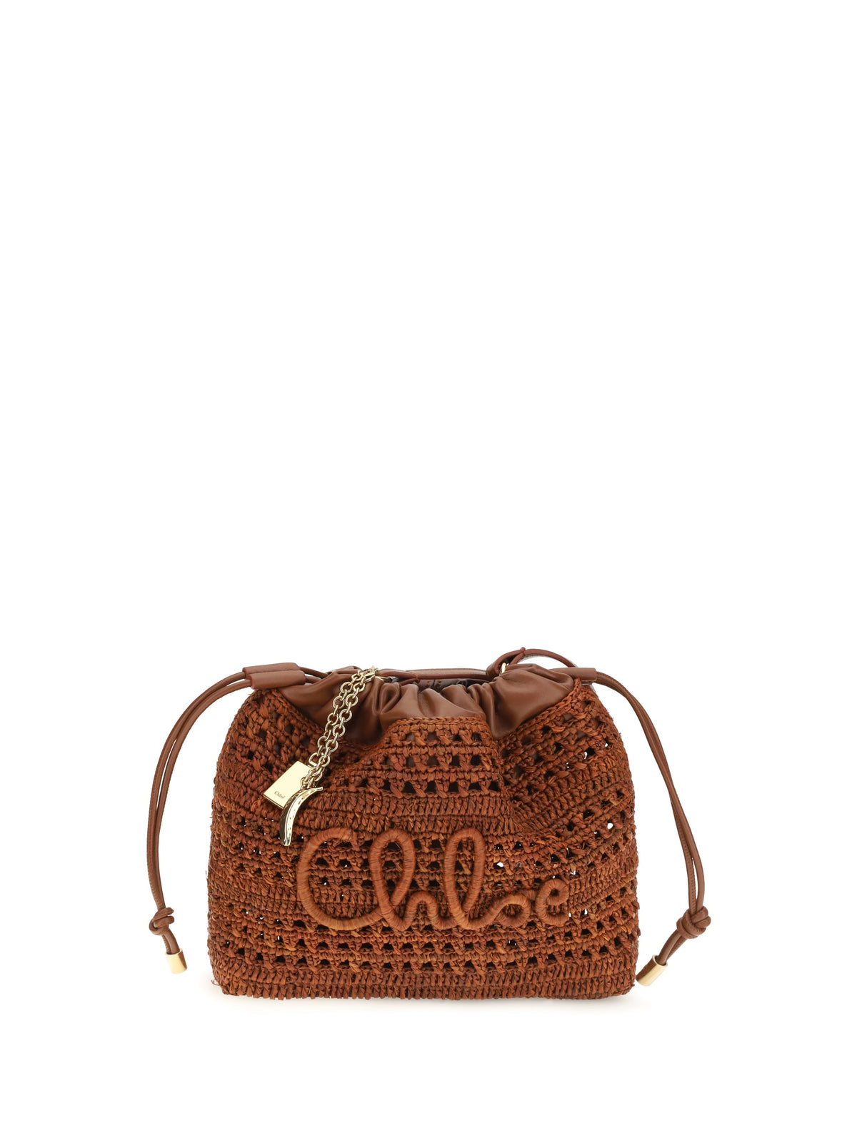 Chloé Women Raffia Drawstring Shoulder Bag