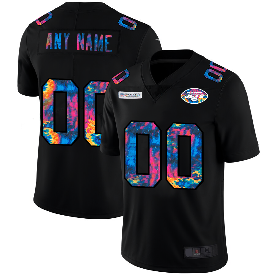 custom New York Jets Multi-Color Black 2020 Crucial Catch Vapor Untouchable Limited jersey American Stitched jersey Football Jerseys