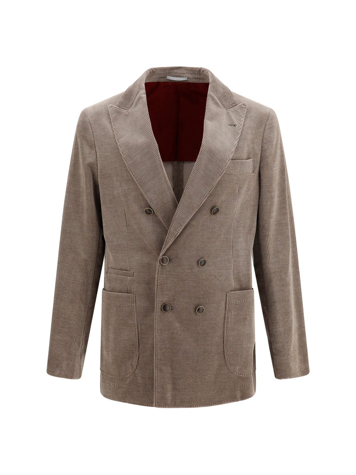 Brunello Cucinelli Men Double-Breasted Corduroy Jacket