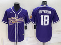 Men's Minnesota Vikings Justin Jefferson #18 Purple Game jersey Joint Edition
