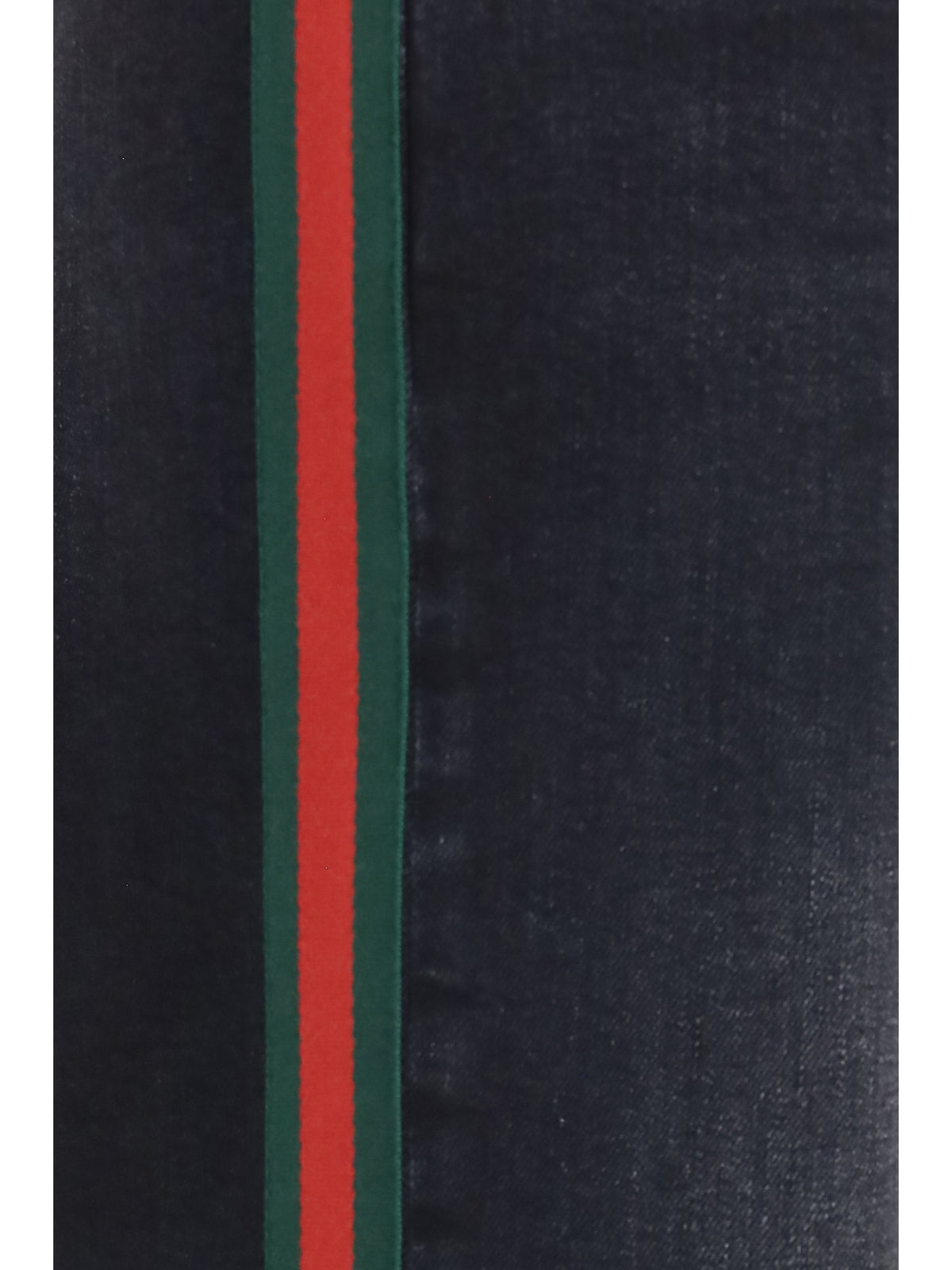 Gucci Women Stretch Cotton Jeans With Web Stripe