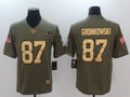 Men's New England Patriots Rob Gronkowski #87 Brown Game Player jersey