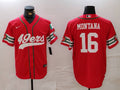 Men's San Francisco 49ers Joe Montana #16 Scarlet Game Player jersey