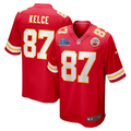 Men's Kansas City Chiefs Travis Kelce #87 Red Super Bowl LVII Patch Game jersey