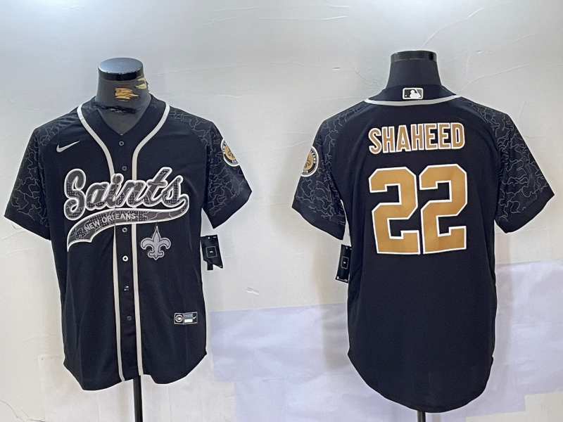 Men's New Orleans Saints Rashid Shaheed #22 Black RFLCTV Limited jersey