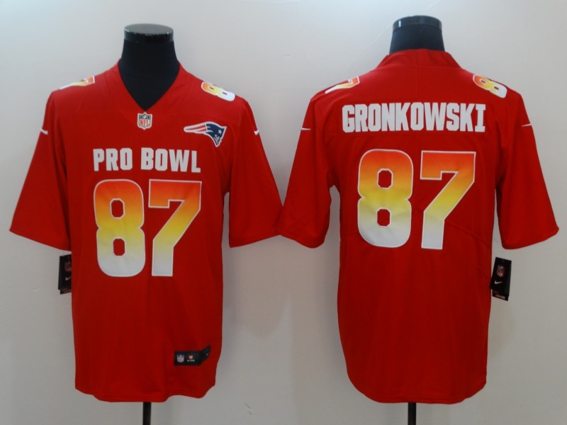 Men's New England Patriots Rob Gronkowski #87 Red Player Game jersey