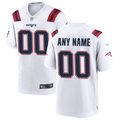 custom New England Patriots White Game jersey