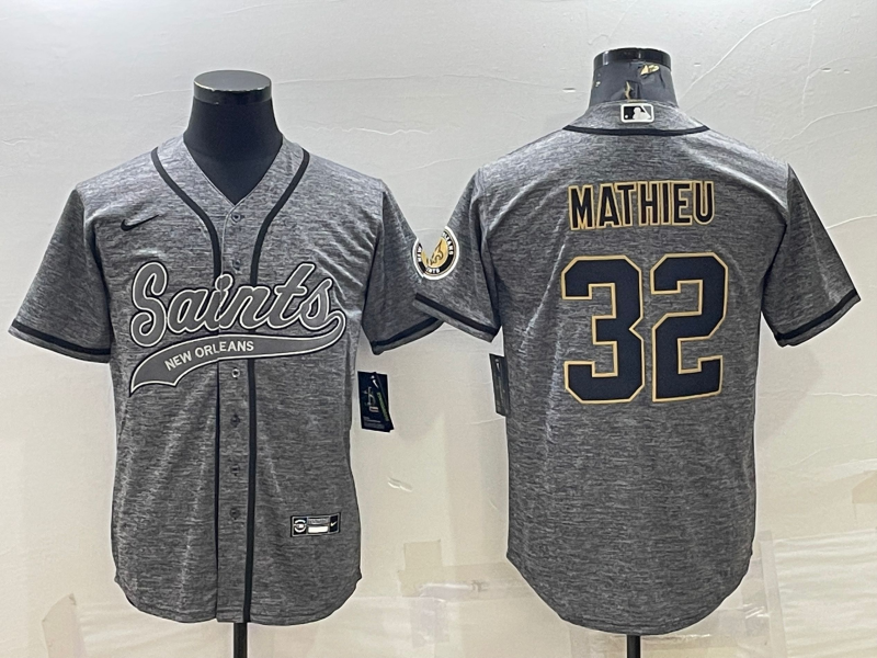 Men's New Orleans Saints Tyrann Mathieu #32 Gray Game jersey Joint Edition