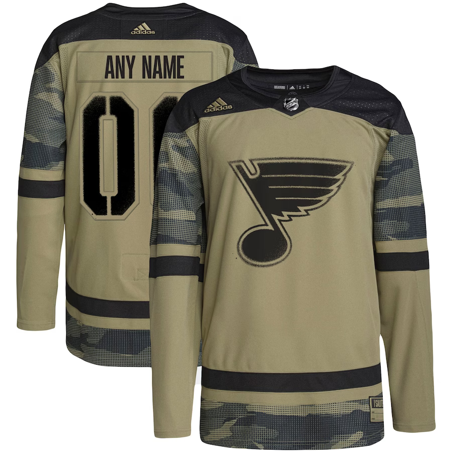 Men's St. Louis Blues Camo Military Appreciation Team Authentic Custom Practice jersey