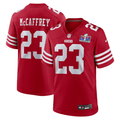 Men's San Francisco 49ers Christian McCaffrey #23 Scarlet Super Bowl LVIII Game jersey