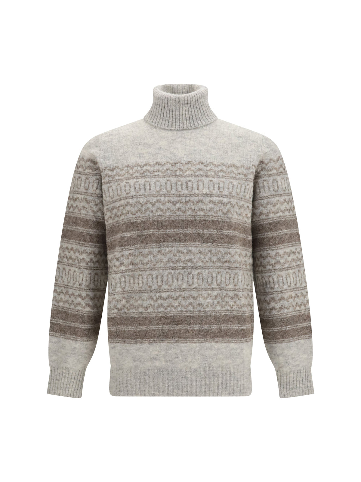 Brunello Cucinelli Men Fair Isle Knit Turtleneck Sweater