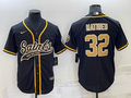 Men's New Orleans Saints Tyrann Mathieu #32 Black Game jersey Joint Edition