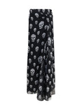 Alexander Mcqueen Women Draped Long Skull Skirt