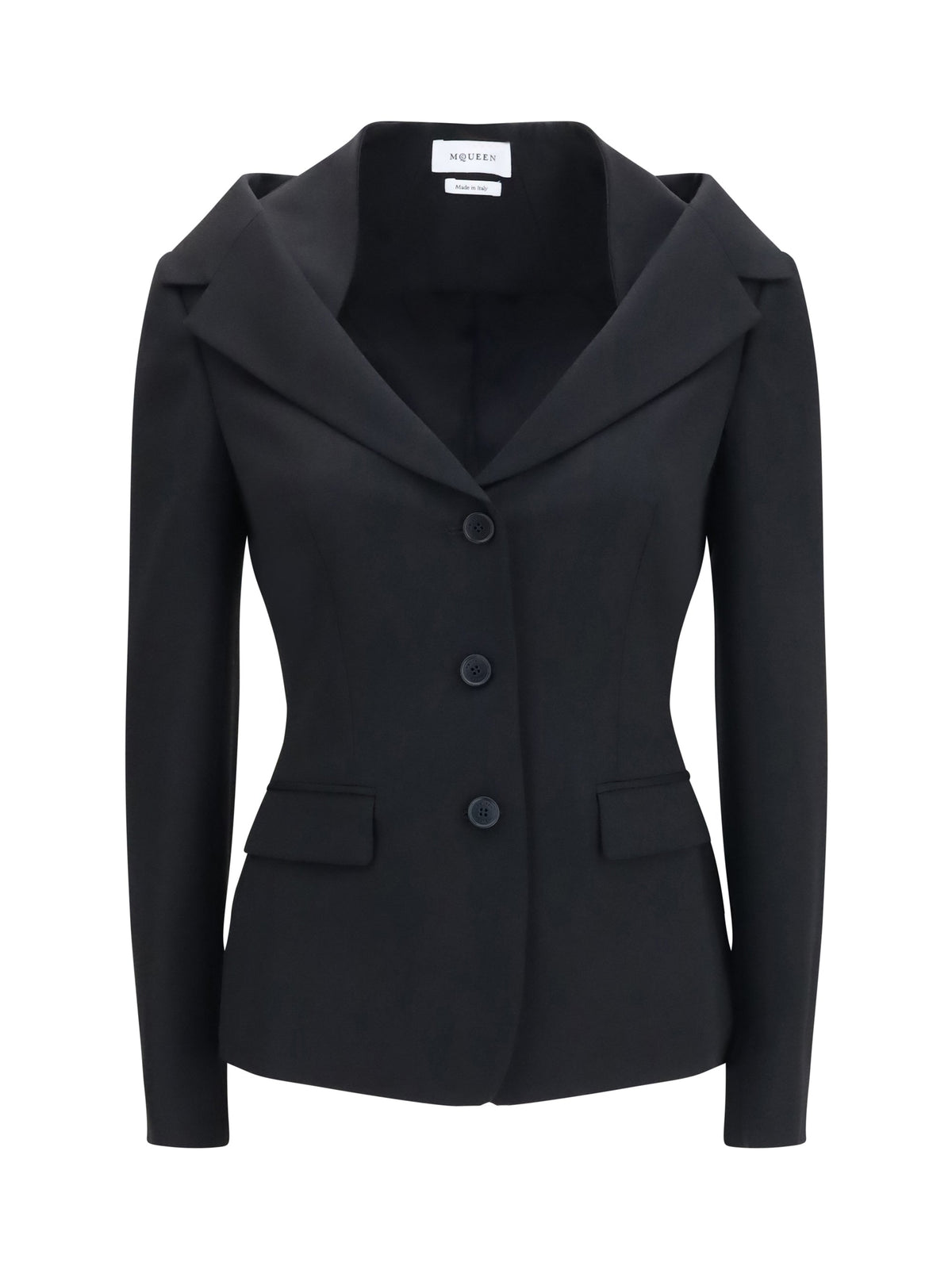Alexander Mcqueen Women Structured Off-Shoulder Jacket With Harness Details