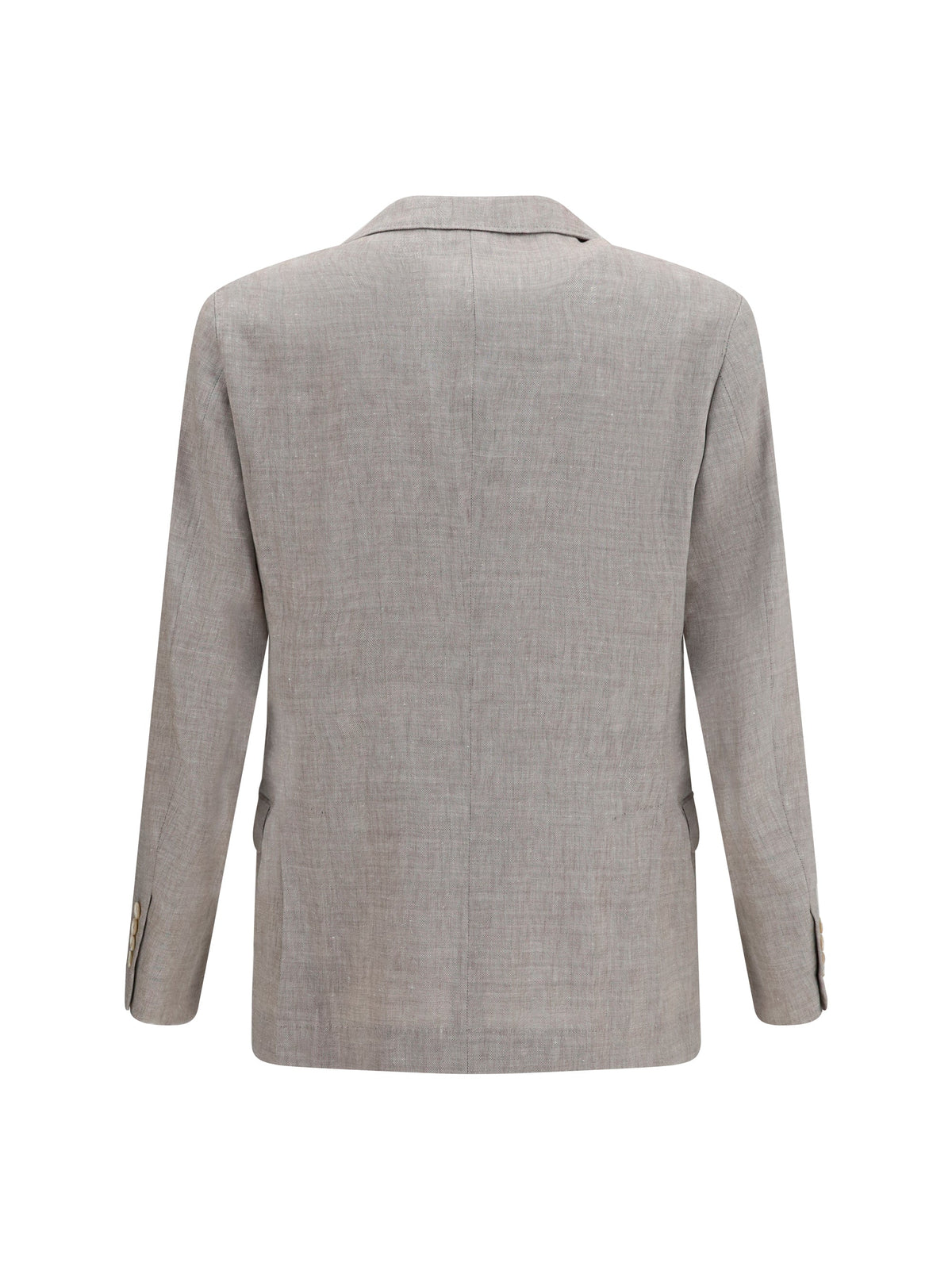 Brunello Cucinelli Men Deconstructed Linen And Wool Chevron Jacket