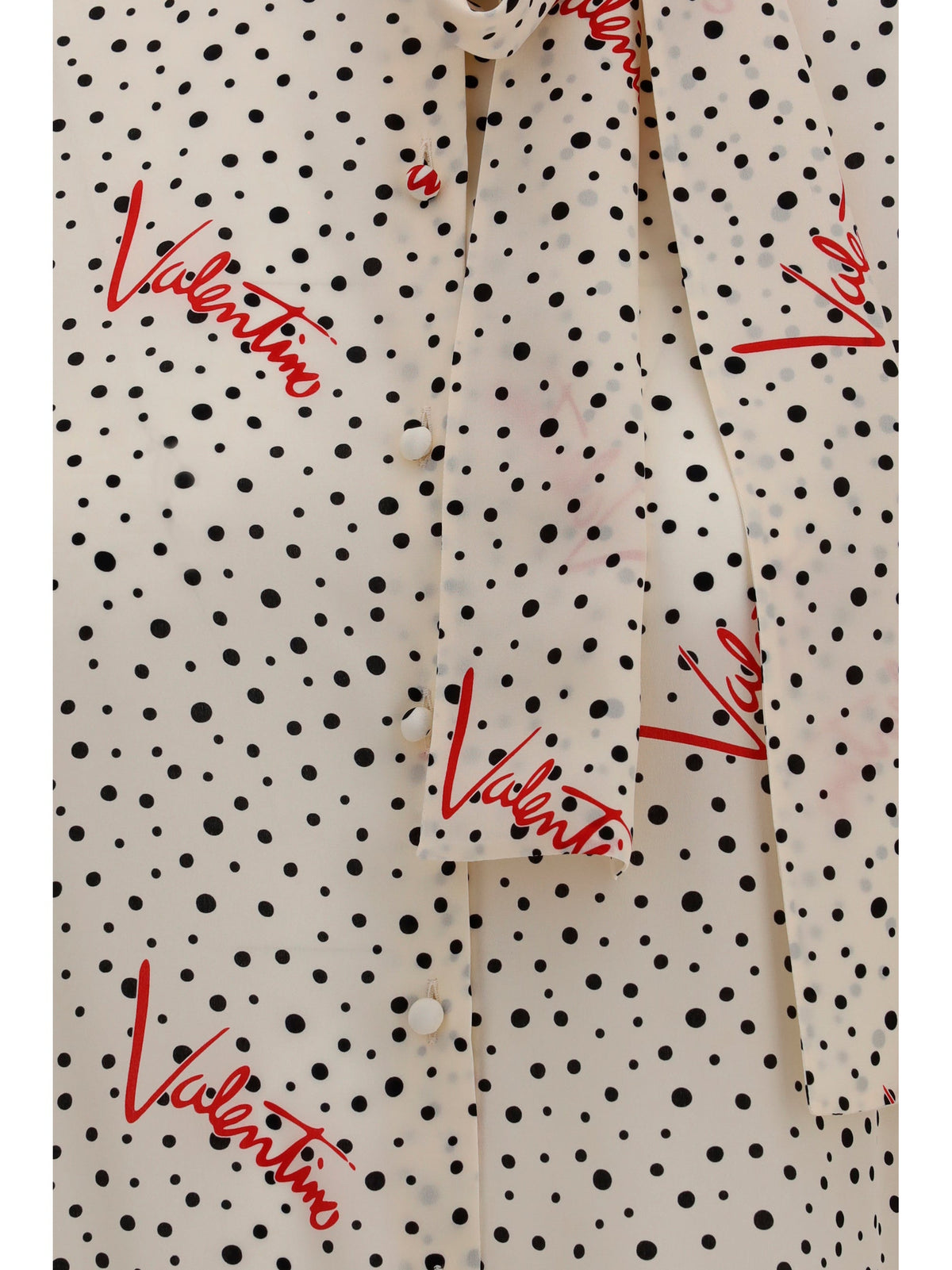 Valentino Women Crepe De Chine Bow-Neck Shirt