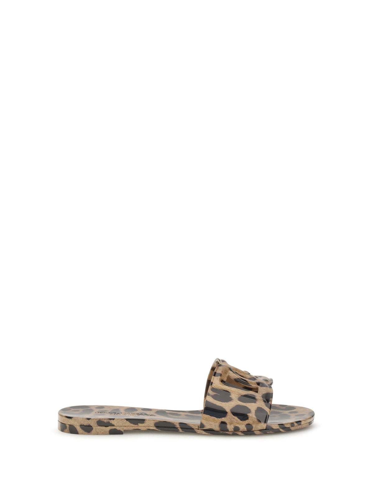 Dolce & Gabbana Women Rubber Sandals With Leopard Print