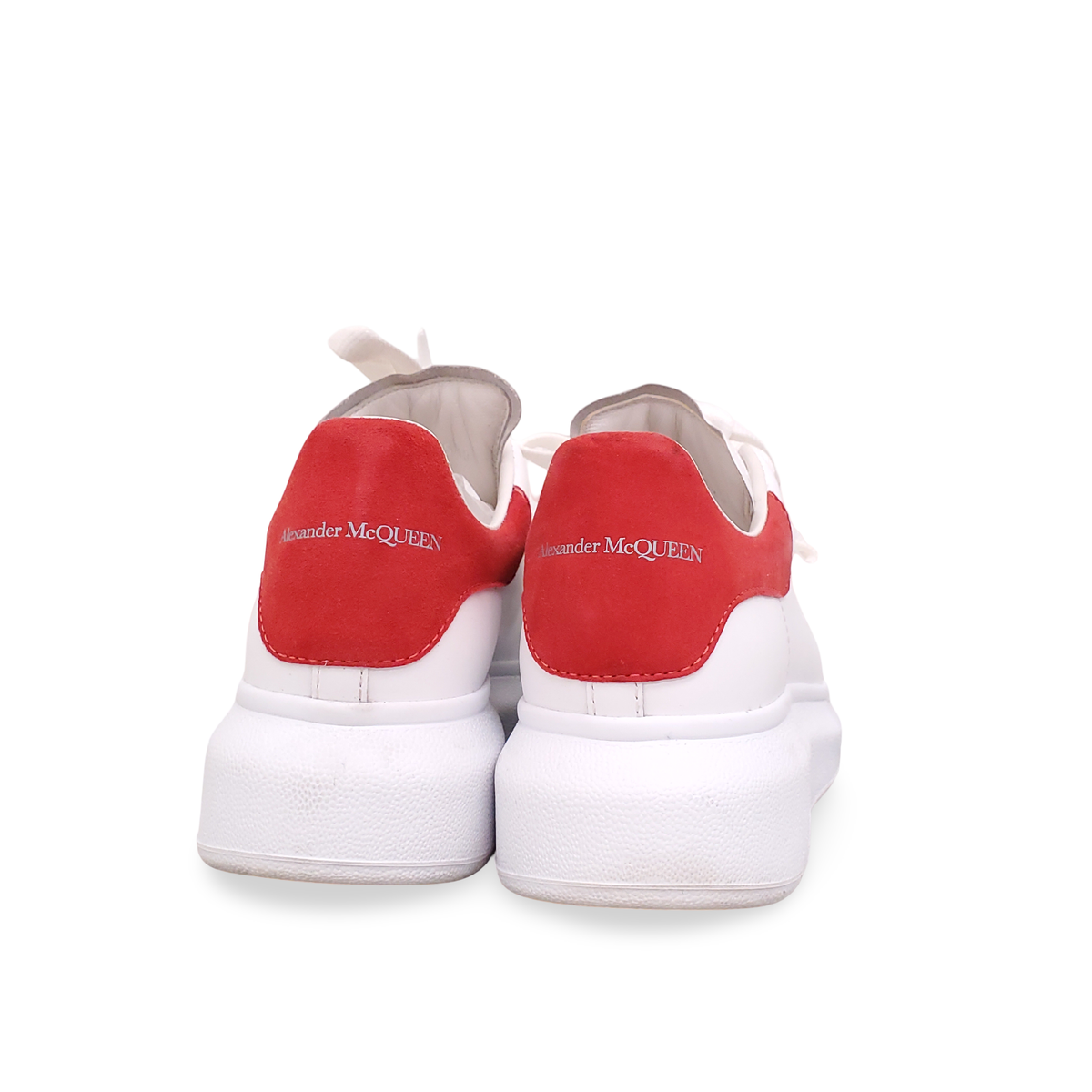 ALEXANDER MCQUEEN WHITE SNEAKERS WITH RED HEEL - SIZE 35.5