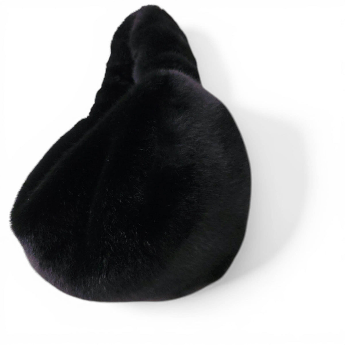 ALEXANDERWANG BLACK FAUX FUR MINI BAG WITH CRYSTAL LOGO DETAIL
