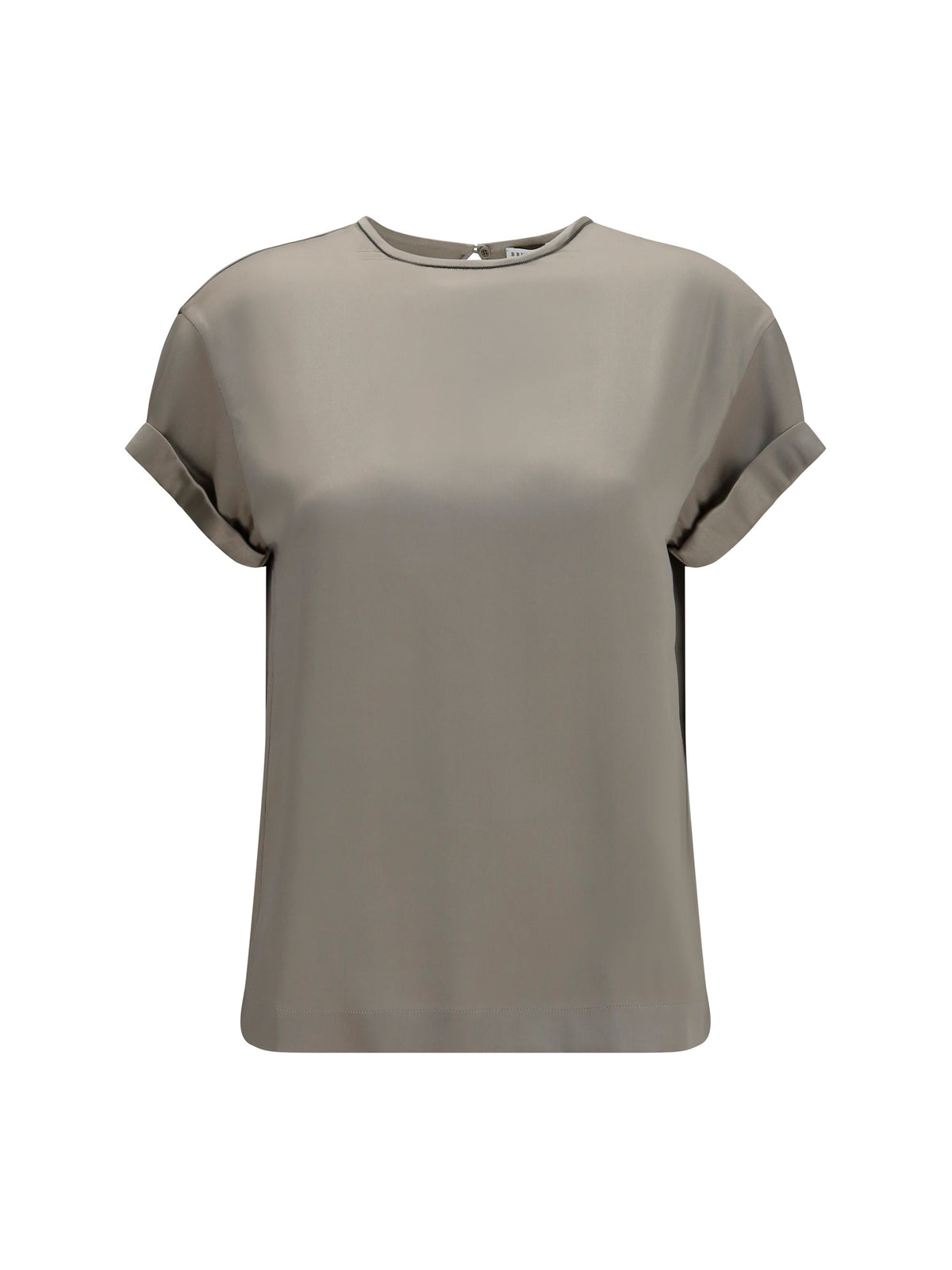 Brunello Cucinelli Women Silk Blouse With Monili Chain