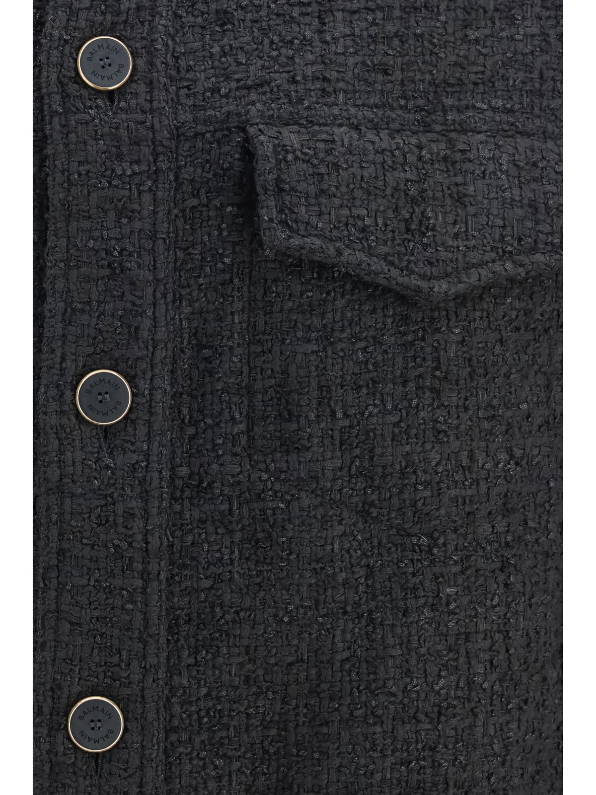 Balmain Men Tweed Buttoned Jacket
