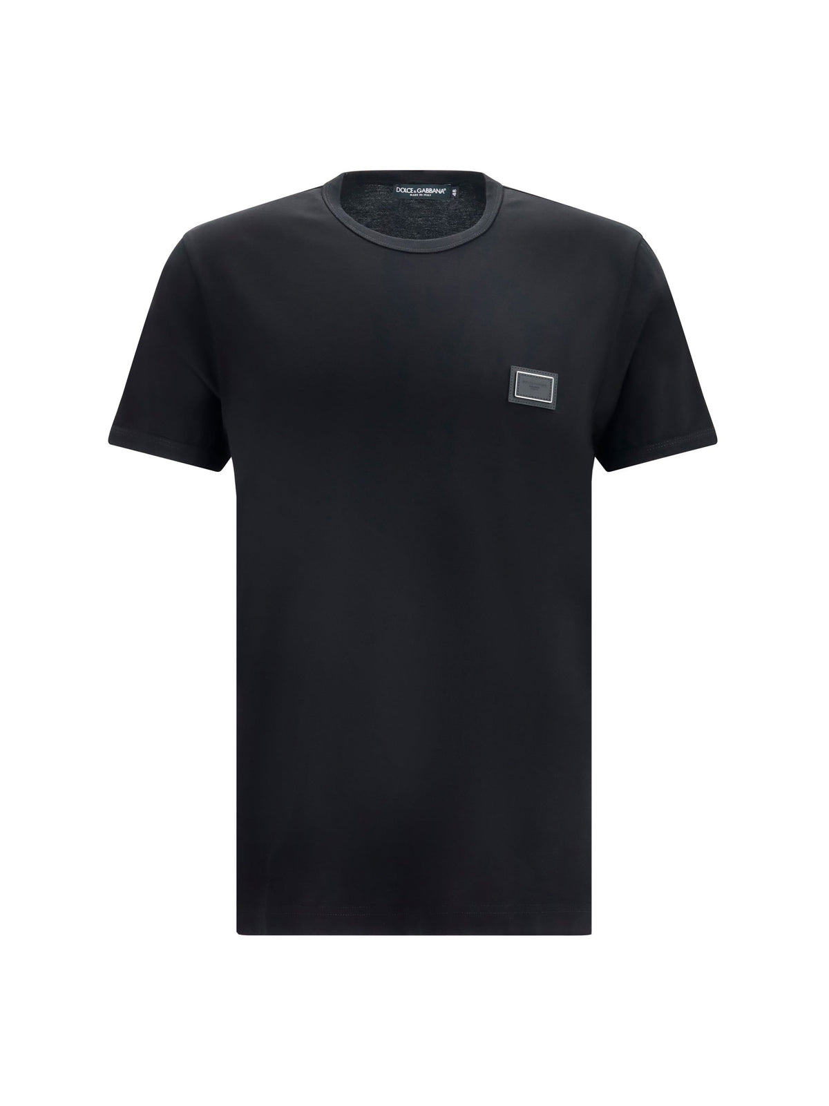 Dolce & Gabbana Men Cotton T-Shirt With Logo Plaque