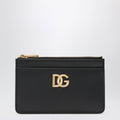 Dolce&Gabbana Black Leather Zip Card Holder With Dg Logo Women