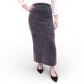 BY MALENE BIRGER GREY KNIT SKIRT WITH SLIT - SIZE XS