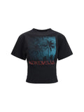 Balenciaga Women Vintage Holiday Cropped T-Shirt