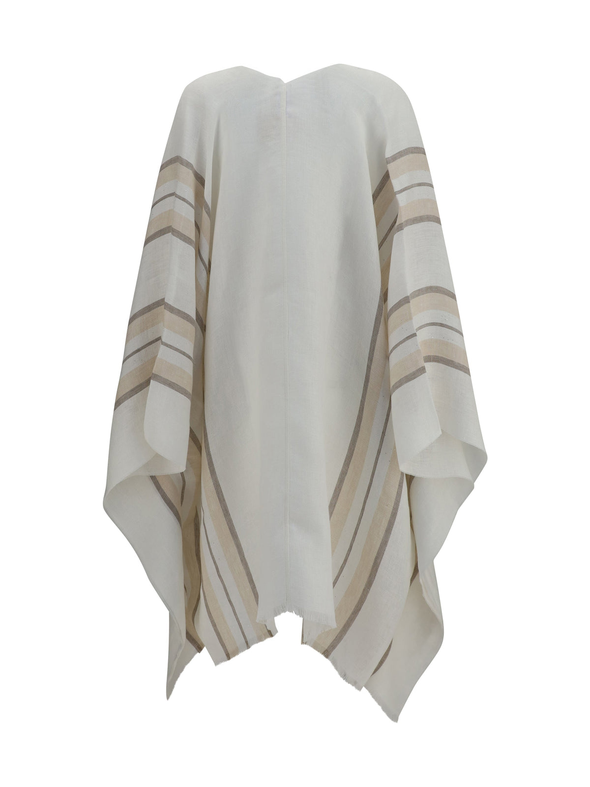 Brunello Cucinelli Women Open Poncho In Linen, Cashmere And Silk Blend