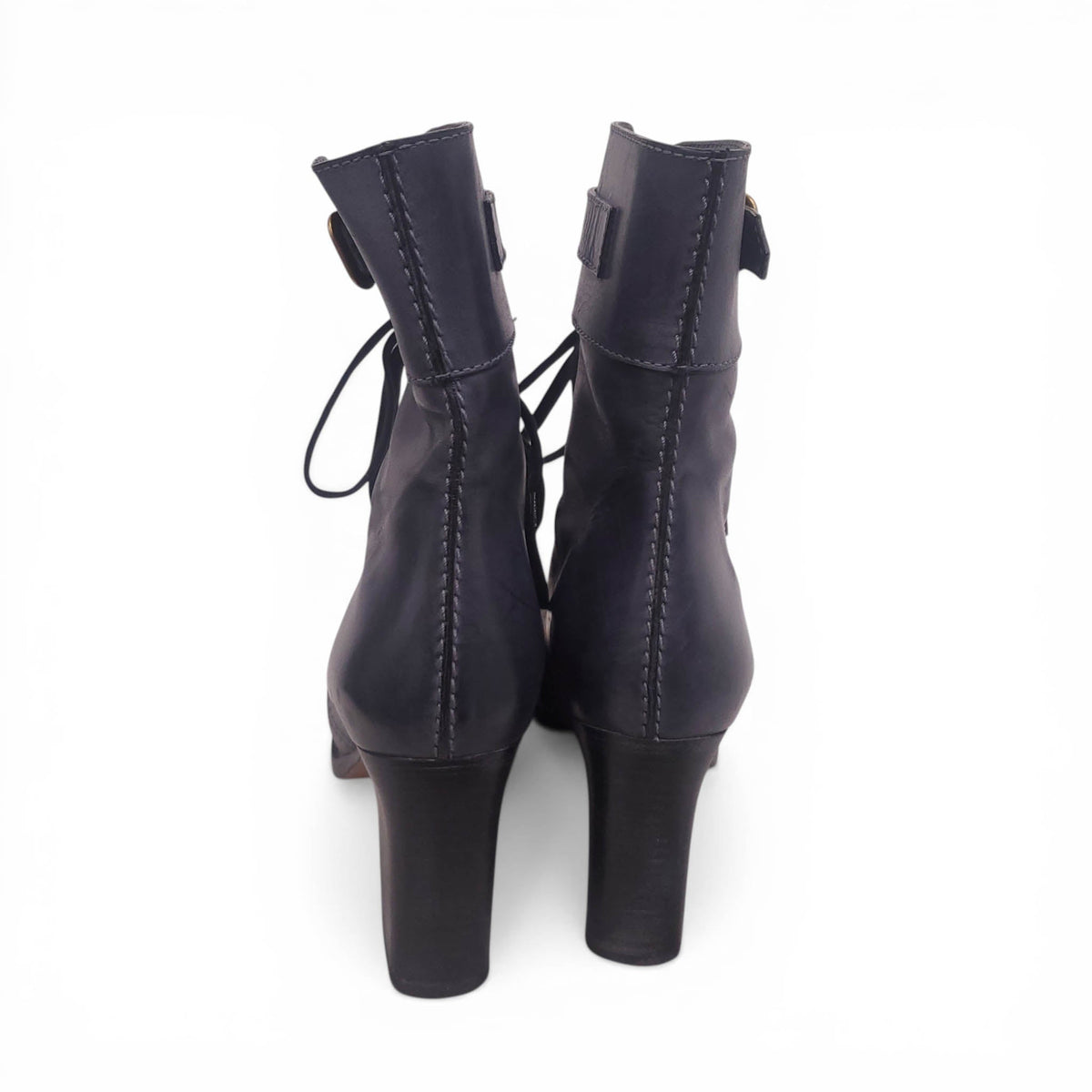 CHLOÉ GREY BOOTS WITH LOGO BUCKLE DETAIL - SIZE 40
